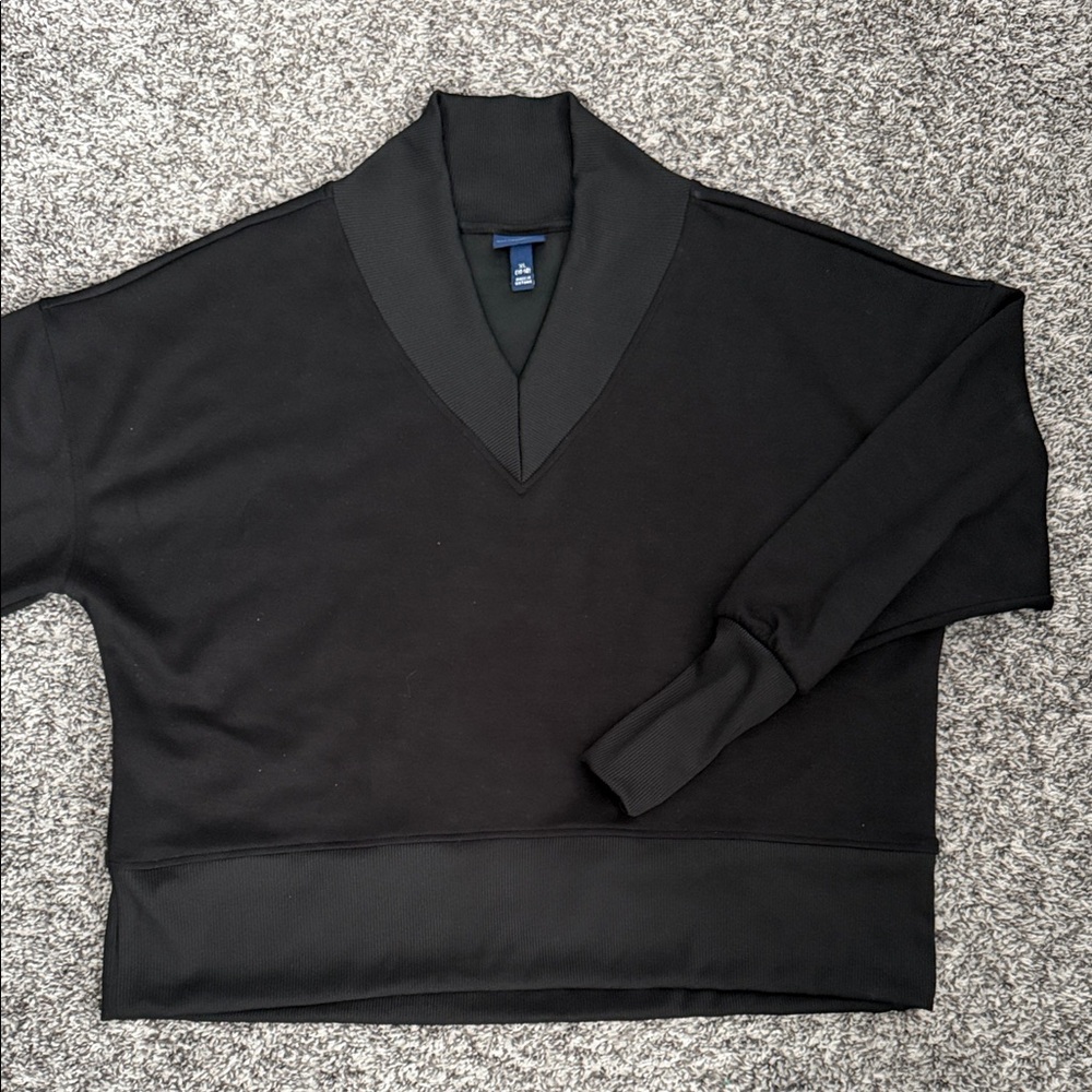 Scoop Scuba Knit Black Women's Sweatshirt